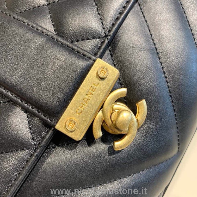 Original Qualität Chanel Gold Class Cc Henkeltasche 22cm Gold Hardware Kalbsleder Kollektion Herbst/winter 2019 Schwarz