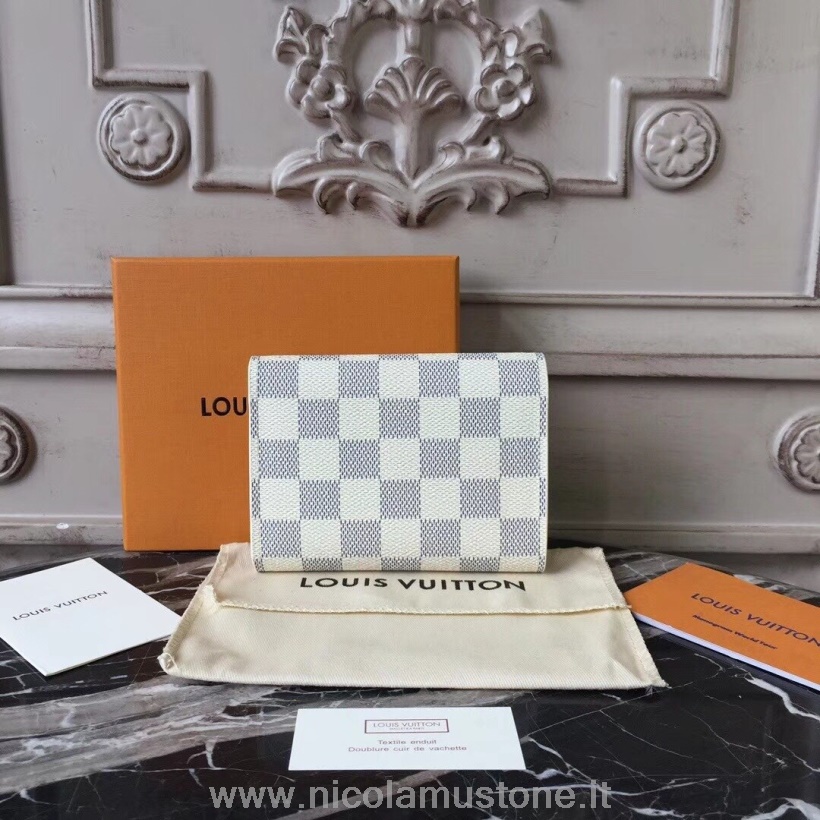 Original Qualität Louis Vuitton Victorine Brieftasche Damier Azur Canvas Frühjahr/sommer 2018 Kollektion N64022 Fuchsia