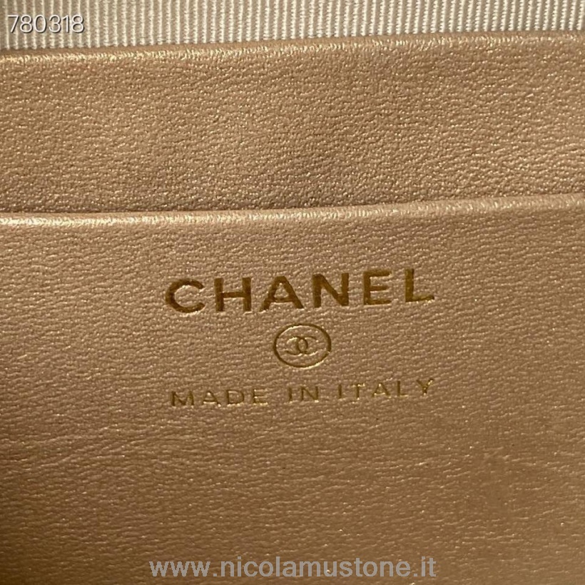 Original Qualität Chanel Box Bag 14cm As2463 Gold Hardware Lammleder Kollektion Herbst/winter 2021 Schwarz