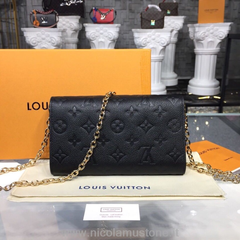 Original Qualität Louis Vuitton Kette Brieftasche Tasche Monogram Empreinte Leder Canvas Kollektion Herbst/winter 2018 M63399 Noir