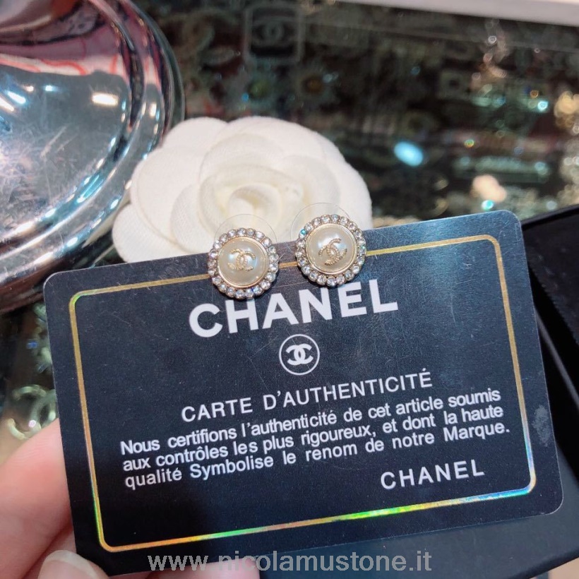 Chanel Cc Logo Strassverzierte Ohrstecker 97375 Frühling/sommer 2020 Kollektion Gold In Originalqualität