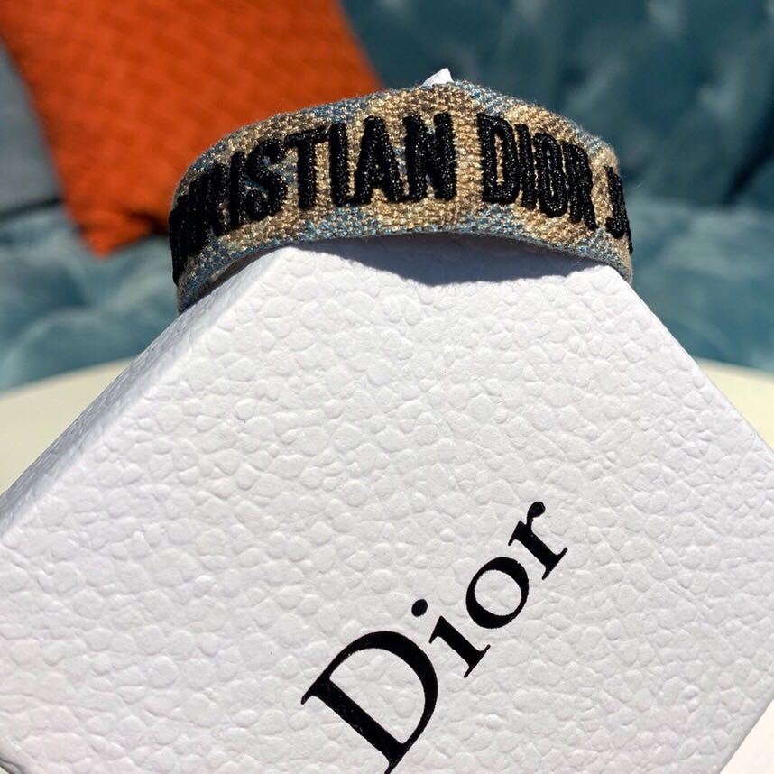 Original Qualität Christian Dior Jadior Gewebtes Armband Frühjahr/sommer Kollektion 2019 Mehrfarbig Beige/grau