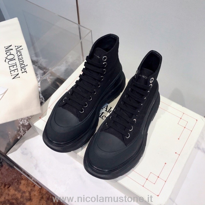 Alexander McQueen Tread Slick Hi-Top Sneaker Herbst/Winter 2020 Kollektion Schwarz In Originalqualität