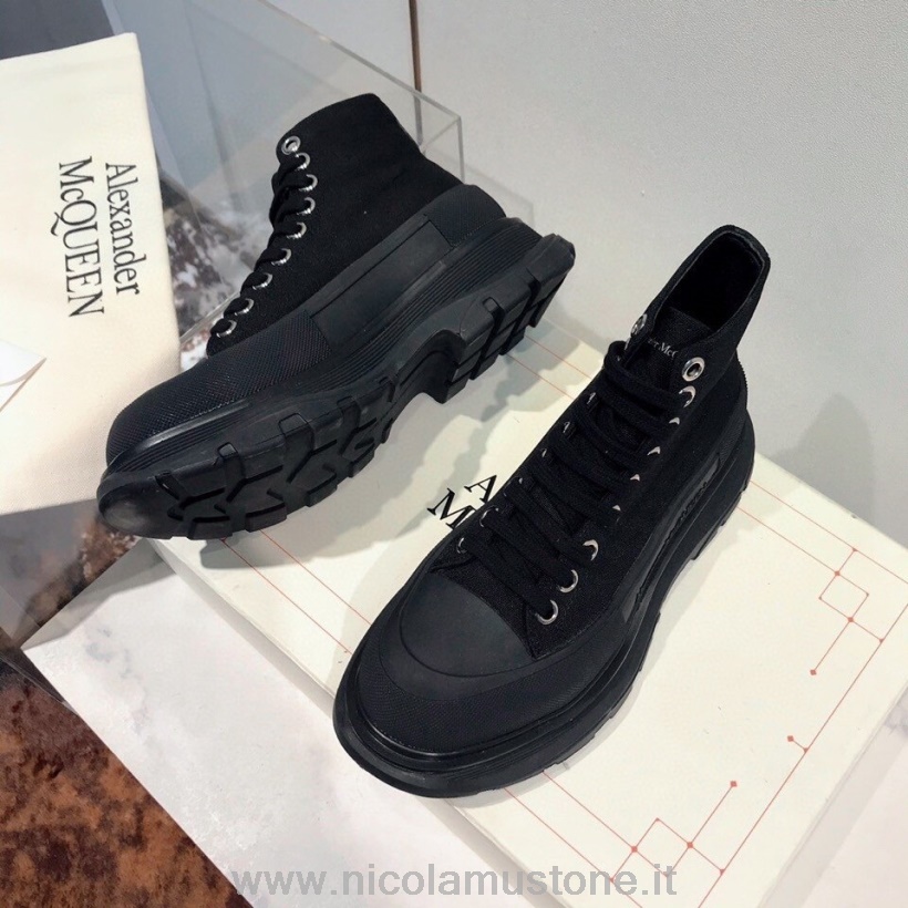 Alexander McQueen Tread Slick Hi-Top Sneaker Herbst/Winter 2020 Kollektion Schwarz In Originalqualität