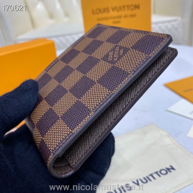 Original Qualität Louis Vuitton Schmale Geldbörse 12 Cm Damier Ebene Canvas Frühjahr/sommer 2020 Kollektion N64002 Braun