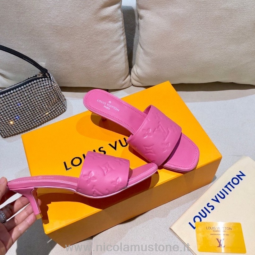 Original Qualität Louis Vuitton Revival Mule Sandalen Lammleder Kollektion Frühjahr/sommer 2021 Rosa