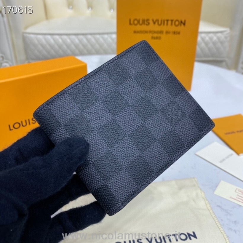 Louis Vuitton Slim Id Wallet 12cm Damier Graphit Canvas Frühjahr/sommer 2020 Kollektion N64002 Schwarz In Originalqualität