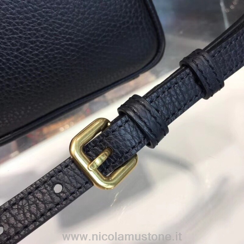 Original Qualität Prada Saffiano Mini Reißverschluss Umhängetasche 1bh082 Kalbsleder Frühjahr/Sommer 2018 Kollektion Schwarz