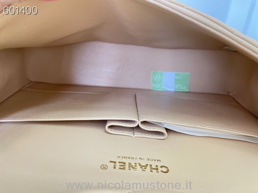 Chanel Classic Flap Bag 25cm Gold Hardware Original Qualität Lammleder Frühjahr/Sommer Kollektion 2021 Beige