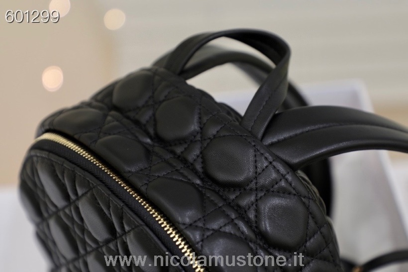 Original Qualität Christian Dior Mini Rucksack 22cm Lammleder Gold Hardware Kollektion Herbst/winter 2021 Schwarz