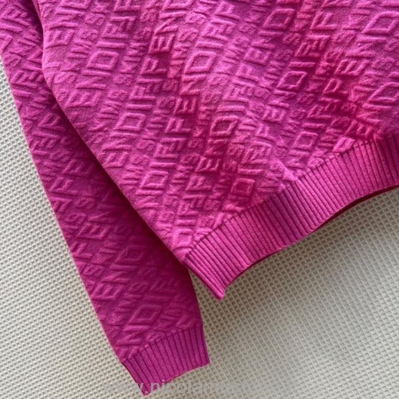 Qualità Originale Fendi X Skims Pullover In Maglia Goffrata Pullover Autunno/inverno 2021 Rosa