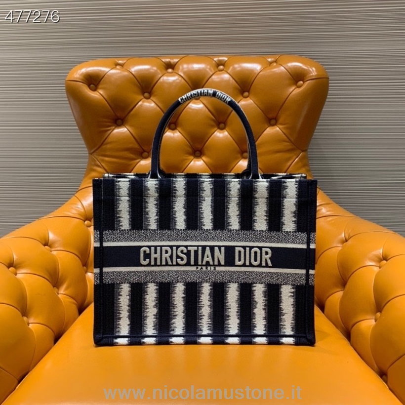 γνήσιας ποιότητας Christian Dior Dioriviera Book Tote Bag 38cm κεντημένος καμβάς συλλογή άνοιξη/καλοκαίρι 2021 μπλε/λευκό