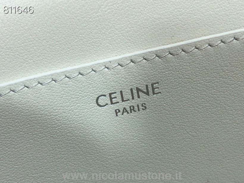 γνήσιας ποιότητας Celine Mini Tabou Clutch Bag σε λουράκι 18cm δέρμα μοσχαριού συλλογή άνοιξη/καλοκαίρι 2022 λευκό