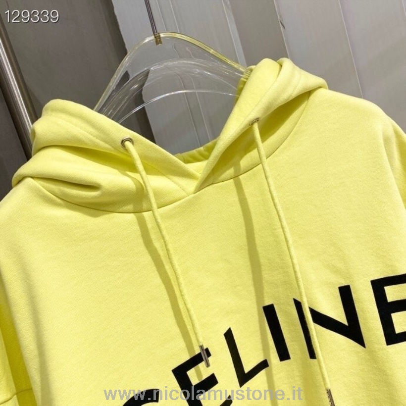 Αυθεντική ποιότητα Celine λογότυπο πουλόβερ με κουκούλα συλλογή φθινοπώρου/χειμώνα 2020 κίτρινο