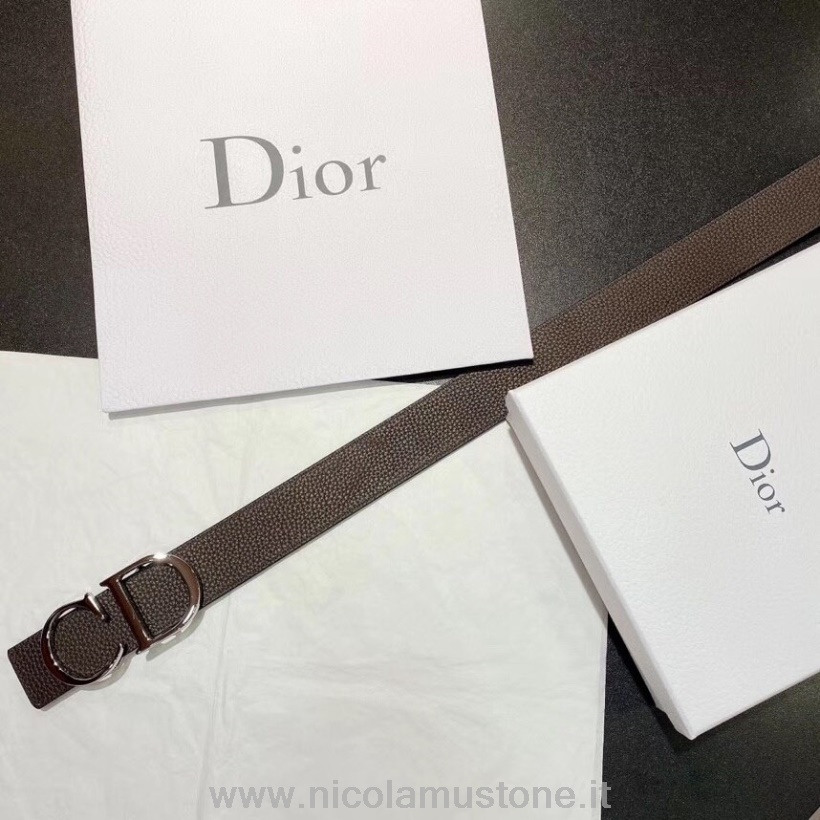 γνήσιας ποιότητας ζώνη Christian Dior 35cm ασημένιο υλικό από δέρμα μοσχαριού φθινόπωρο/χειμώνας 2020 συλλογή μαύρο