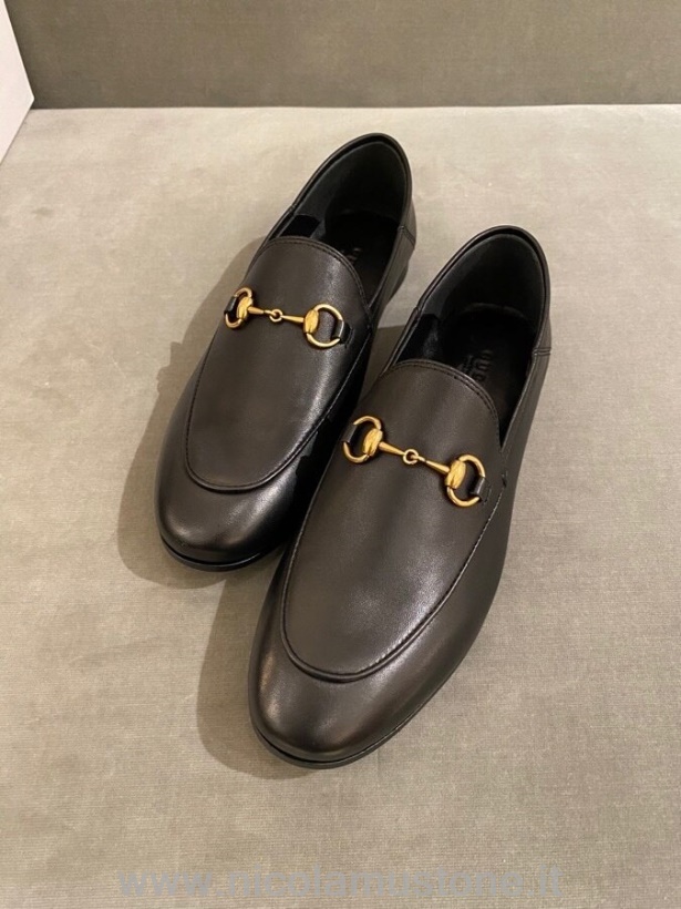 γνήσιας ποιότητας Gucci Jordaan Horsebit Loafers δέρμα μοσχαριού συλλογή άνοιξη/καλοκαίρι 2020 μαύρο