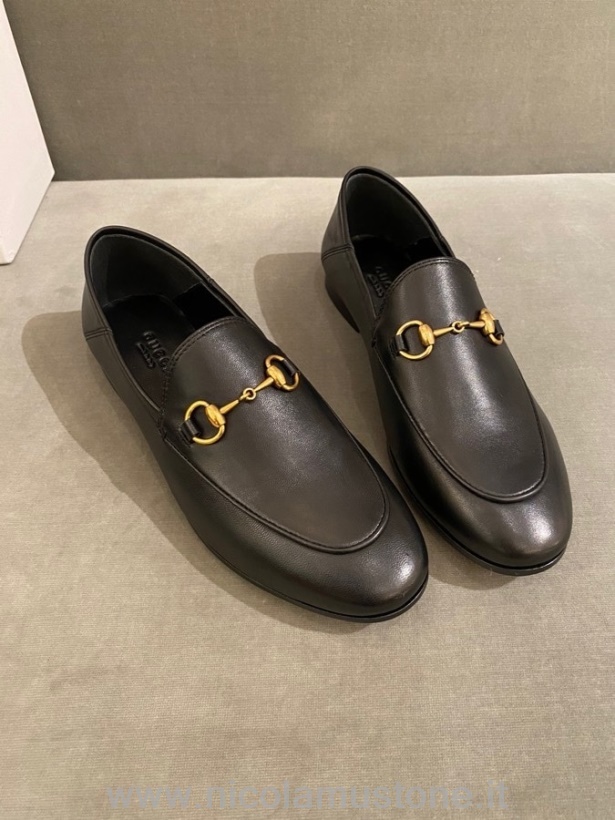 γνήσιας ποιότητας Gucci Jordaan Horsebit Loafers δέρμα μοσχαριού συλλογή άνοιξη/καλοκαίρι 2020 μαύρο