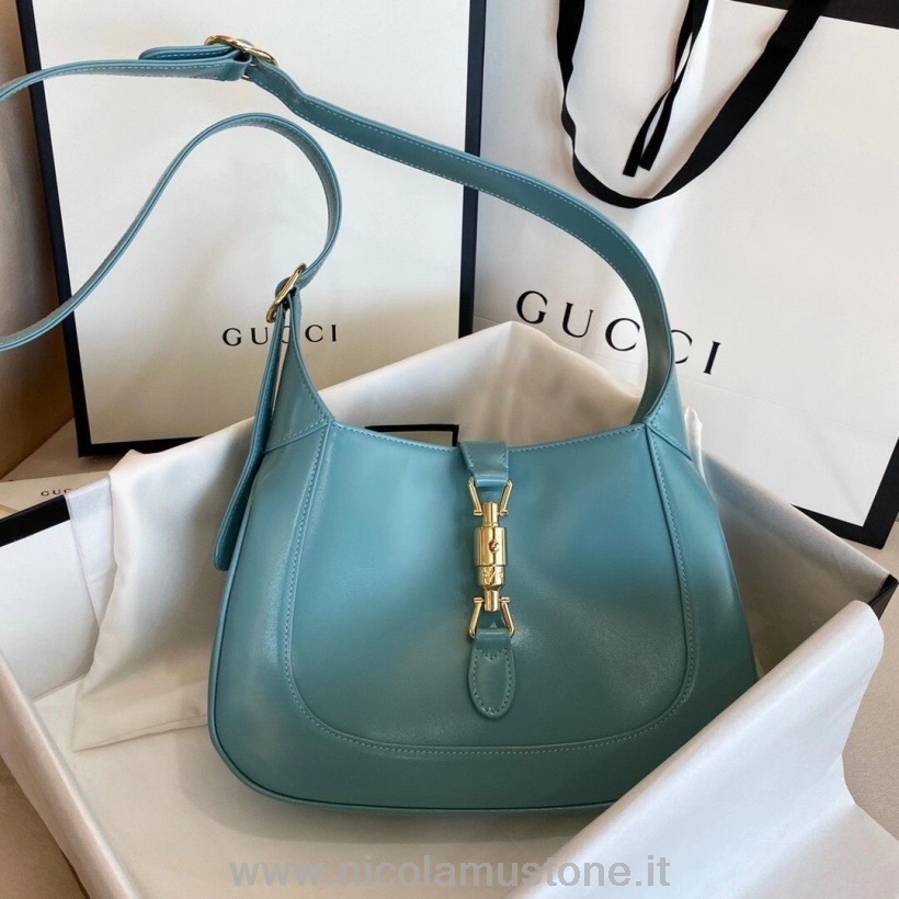 γνήσιας ποιότητας Gucci Vintage Jackie Hobo Bag 28cm δέρμα μοσχαριού συλλογή φθινόπωρο/χειμώνας 2020 γαλάζιο