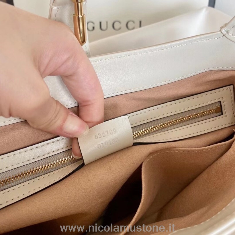 γνήσιας ποιότητας Gucci Vintage Jackie Hobo Bag 28cm δέρμα μοσχαριού συλλογή φθινόπωρο/χειμώνας 2020 λευκό