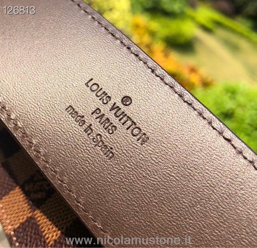 γνήσιας ποιότητας Louis Vuitton 4cm ζώνη ματ υλικό Damier Ebene καμβάς συλλογή φθινόπωρο/χειμώνας 2020 καφέ