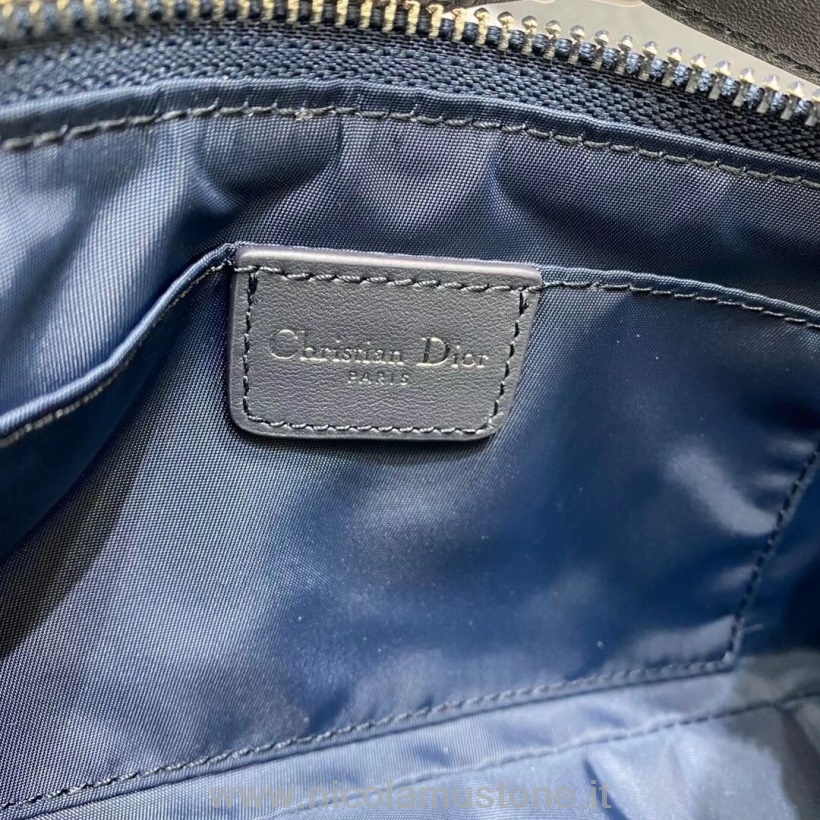 γνήσιας ποιότητας Vintage τσάντα ώμου Christian Dior 23cm καμβάς/δέρμα από δέρμα μοσχαριού συλλογή φθινόπωρο/χειμώνας 2020 μπλε