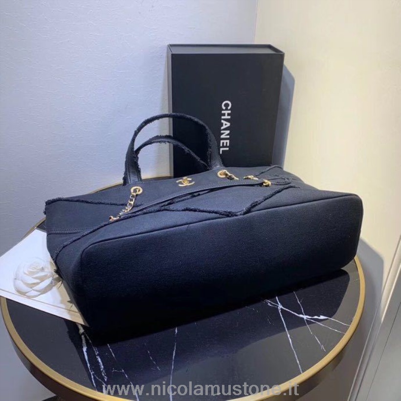 αρχικής ποιότητας Chanel τζιν Tote Bag 48cm χρυσό υλικό συλλογή άνοιξη/καλοκαίρι 2020 μαύρο