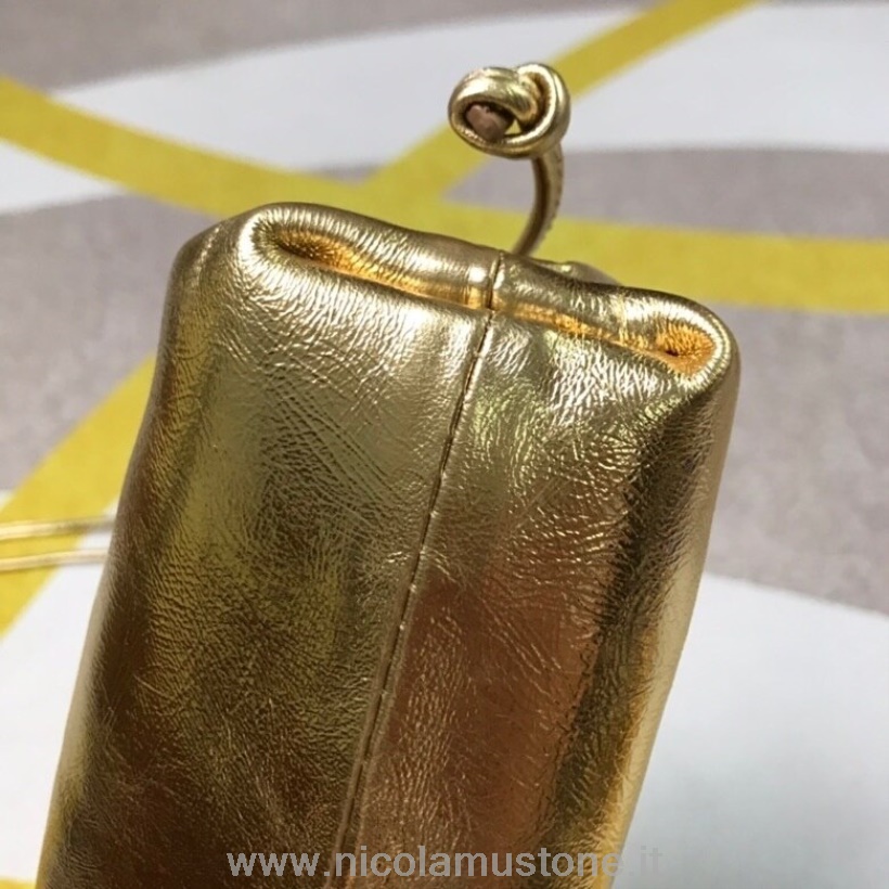 αρχικής ποιότητας Bottega Veneta η μίνι πουγκί τσάντα ώμου 22cm δέρμα μοσχαριού 2020 συλλογή άνοιξη/καλοκαίρι χρυσό