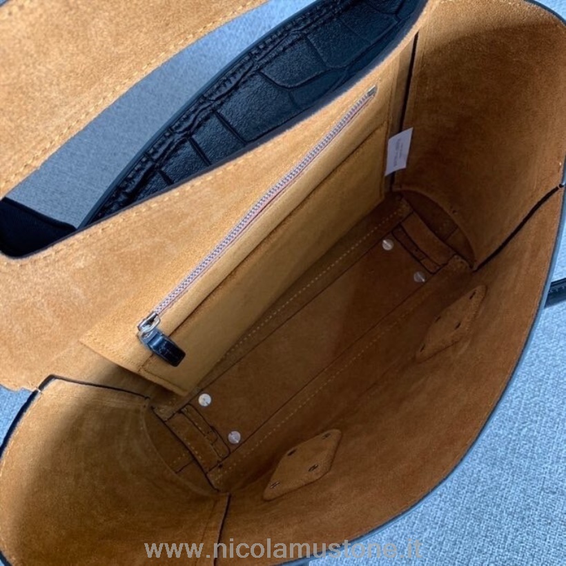 γνήσιας ποιότητας Bottega Veneta Arco τσάντα ώμου 33cm σφραγίδα κροκόδειλου δέρμα μοσχαριού συλλογή άνοιξη/καλοκαίρι 2020 μαύρο