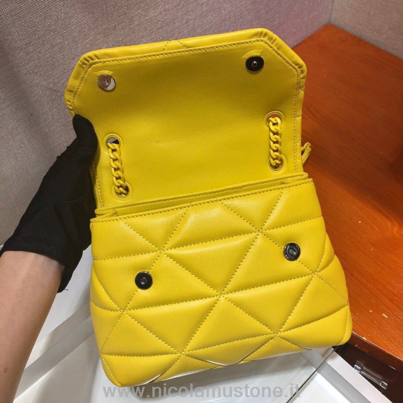 αρχικής ποιότητας τσάντα ώμου φάσματος Prada 22cm 1bd233 Nappa δερμάτινη συλλογή άνοιξη/καλοκαίρι 2020 κίτρινο