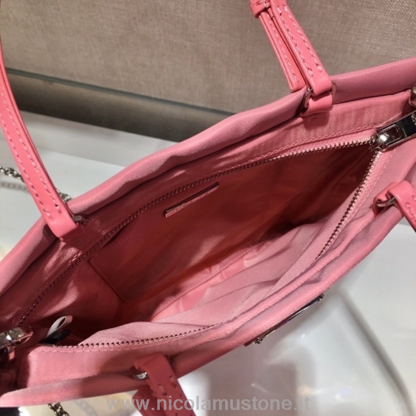 γνήσιας ποιότητας Prada Vintage τσάντα 23cm 1bd252 δέρμα μοσχαριού άνοιξη/καλοκαίρι 2022 συλλογή ροζ