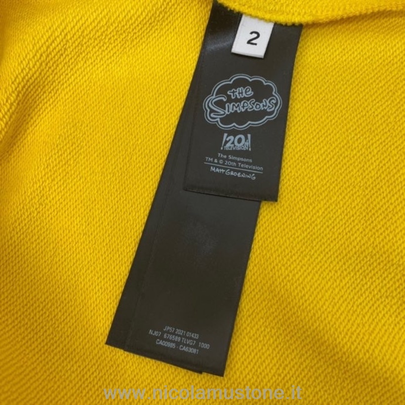 Γνήσιας ποιότητας Balenciaga X Simpsons επετειακή υπερμεγέθη μακρυμάνικη φούτερ φθινόπωρο/χειμώνας 2021 συλλογή κίτρινο