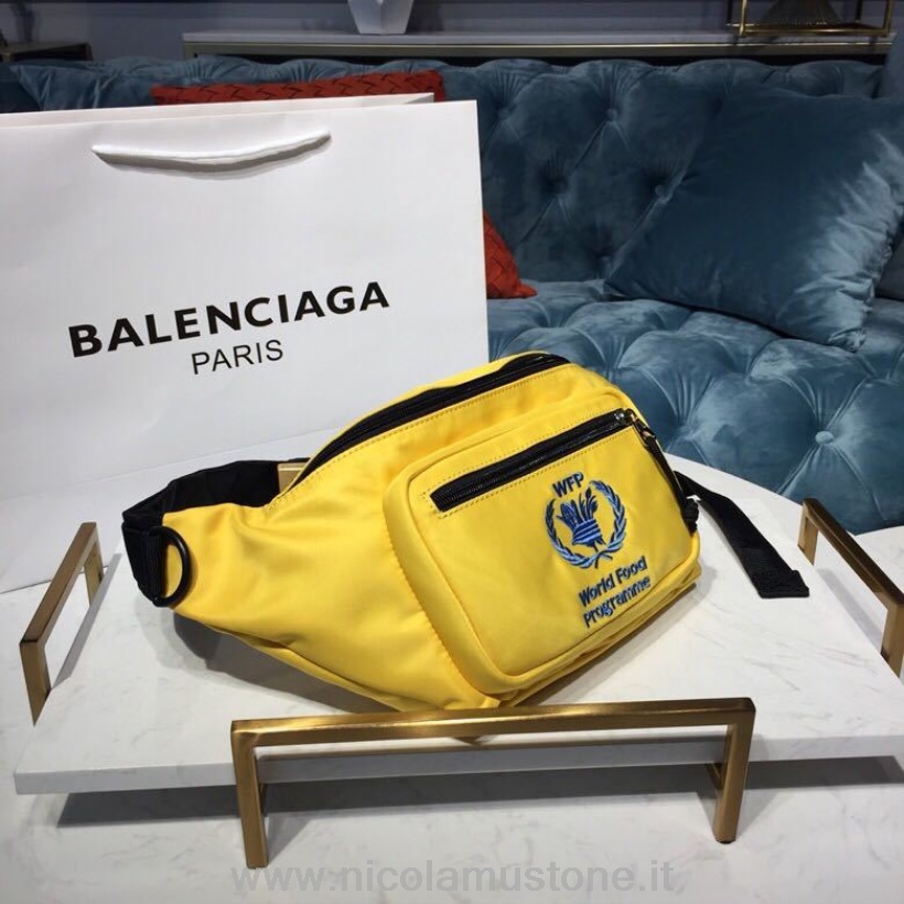 αρχικής ποιότητας Balenciaga παγκόσμιο πρόγραμμα φαγητού Fanny Pack τσάντα μέσης 40cm συλλογή άνοιξη/καλοκαίρι 2019 κίτρινο