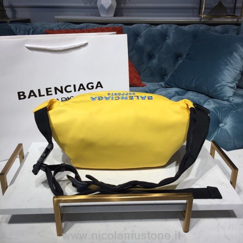 αρχικής ποιότητας Balenciaga παγκόσμιο πρόγραμμα φαγητού Fanny Pack τσάντα μέσης 40cm συλλογή άνοιξη/καλοκαίρι 2019 κίτρινο