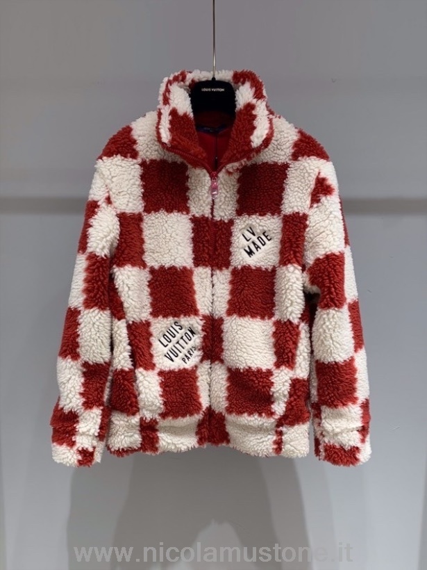 γούνινο μπουφάν αυθεντικής ποιότητας Louis Vuitton συλλογή μπορντώ/λευκό άνοιξη/καλοκαίρι 2022