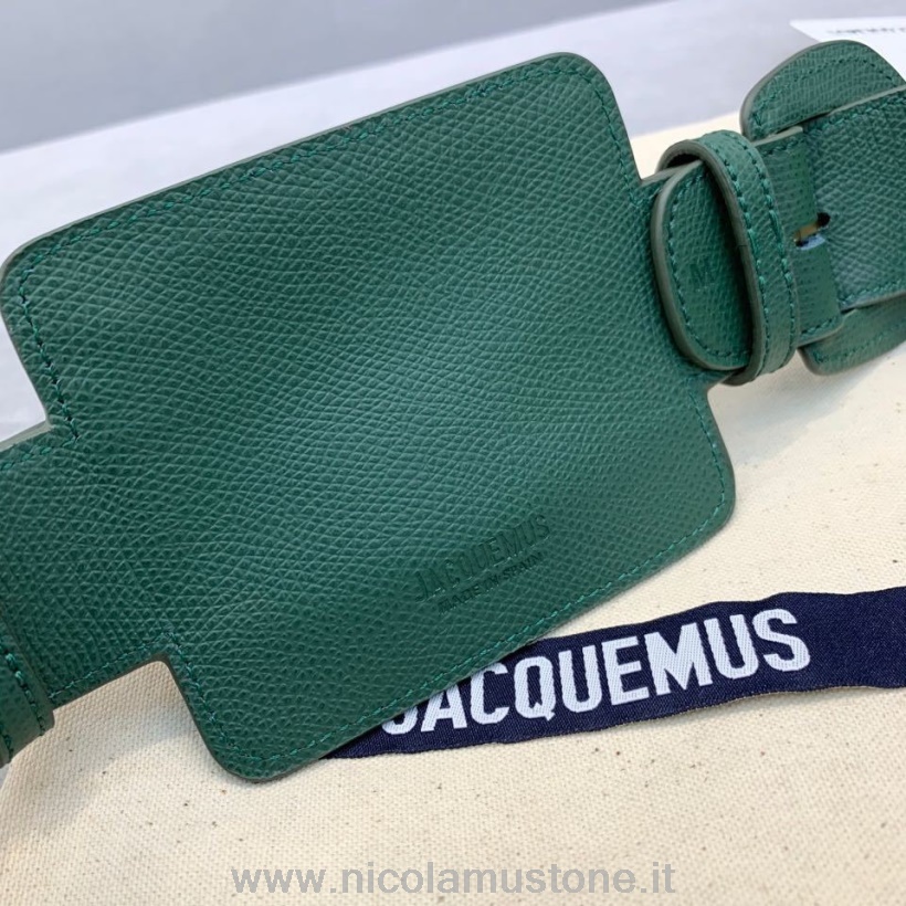 γνήσιας ποιότητας Jacquemus Le Porte Ceinture τσάντα ζώνης με κόκκους δέρμα μοσχαριού φθινόπωρο/χειμώνας 2019 συλλογή πράσινο