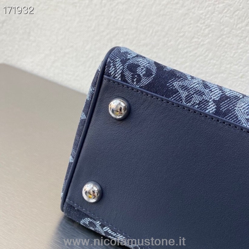 γνήσιας ποιότητας Louis Vuitton Grand Sac 44cm τζιν ταπισερί μονόγραμμα καμβάς κρουαζέ συλλογή 2021 M57284 σκούρο μπλε