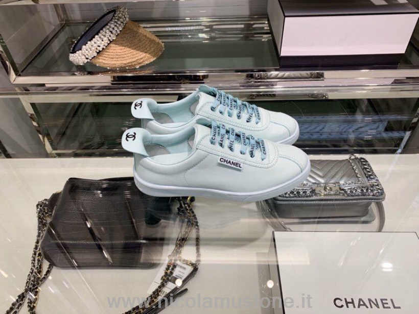 γνήσιας ποιότητας Chanel Coco Sneakers δέρμα μοσχαριού άνοιξη/καλοκαίρι 2019 συλλογή πράξη 2 Frost Blue