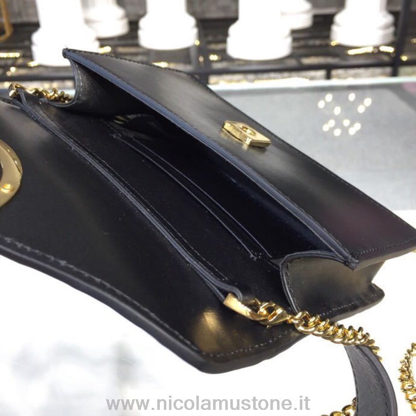 γνήσιας ποιότητας Fendi Ff Belt Fanny Pack τσάντα 18cm δέρμα μοσχαριού Pre-fall 2018 συλλογή μαύρο/καφέ