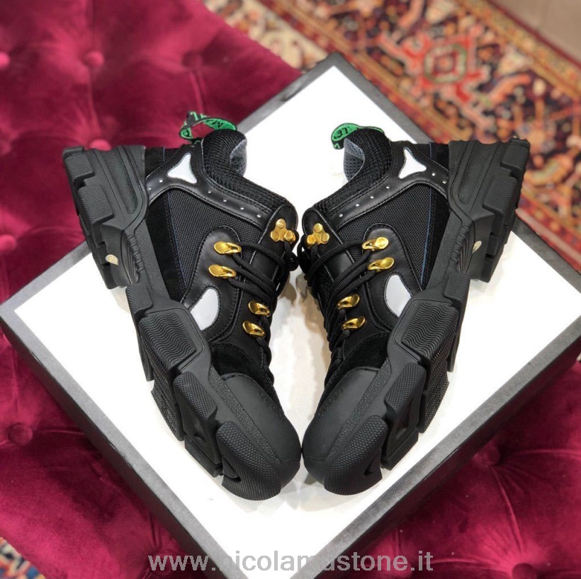 γνήσιας ποιότητας Gucci Flashtrek Gg Sneakers δέρμα μοσχαριού συλλογή φθινόπωρο/χειμώνας 2019 μαύρο