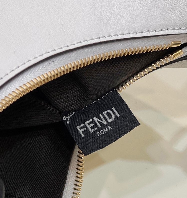 γνήσιας ποιότητας Fendi Fendigraphy στρογγυλή τσάντα 30cm 80056 δέρμα μοσχαριού χρυσό υλικό συλλογή άνοιξη/καλοκαίρι 2022 λευκό