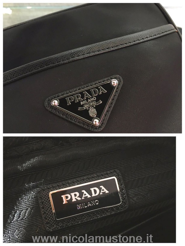 γνήσιας ποιότητας Prada κάμερα νάιλον τσάντα χιαστί 20cm 2vh112 συλλογή άνοιξη/καλοκαίρι 2020 μαύρη