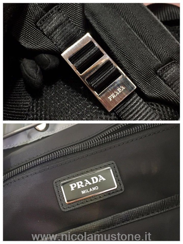 γνήσιας ποιότητας ανδρικό σακίδιο πλάτης Prada 25cm 2vz135 συλλογή άνοιξη/καλοκαίρι 2020 μαύρο