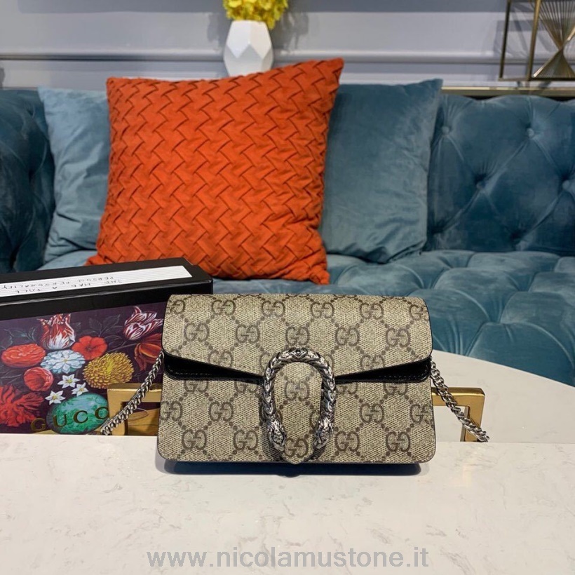 γνήσιας ποιότητας Gucci Mini Dionysus τσάντα ώμου 16cm δέρμα σουέτ διακοσμητικό καμβά συλλογή φθινόπωρο/χειμώνας 2019 μαύρο