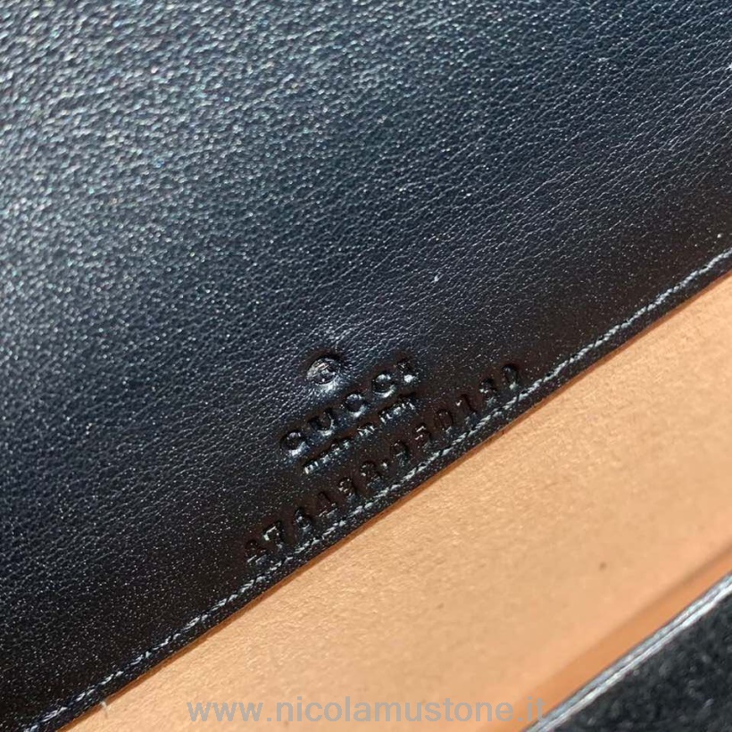 γνήσιας ποιότητας Gucci Mini Dionysus τσάντα ώμου 16cm δέρμα σουέτ διακοσμητικό καμβά συλλογή φθινόπωρο/χειμώνας 2019 μαύρο