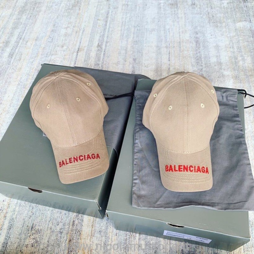γνήσιας ποιότητας Balenciaga λογότυπο γείσο καπέλο άνοιξη/καλοκαίρι 2020 συλλογή μαύρισμα/κόκκινο