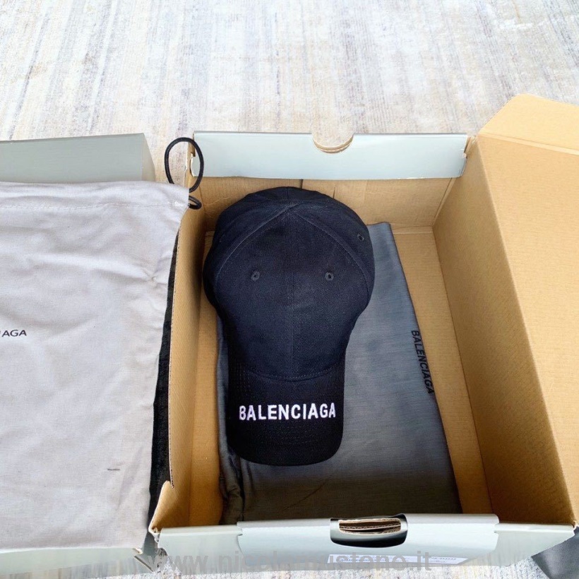γνήσιας ποιότητας Balenciaga λογότυπο γείσο καπέλο συλλογή άνοιξη/καλοκαίρι 2020 μαύρο/άσπρο
