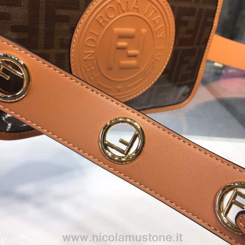 αρχικής ποιότητας Fendi Ff λογότυπο σφραγίδα θήκη κάμερας τσάντα 24cm δέρμα μοσχαριού δερμάτινη συλλογή άνοιξη/καλοκαίρι 2019 καφέ