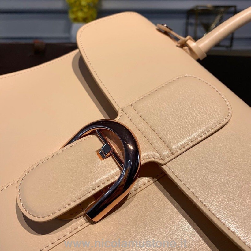 γνήσιας ποιότητας Delvaux Brillant Mm τσάντα πτερύγιο τσάντα 28cm δέρμα μοσχαριού ροζ χρυσό υλικό συλλογή φθινόπωρο/χειμώνας 2019 μπεζ