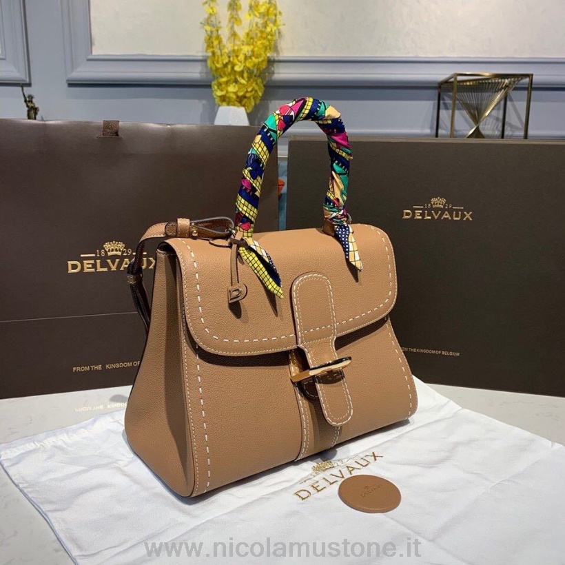 γνήσιας ποιότητας Delvaux Sellier Brillant τσαντάκι πτερύγιο τσάντα 28cm από δέρμα μοσχαριού σε κόκκους χρυσό υλικό μαύρισμα συλλογής φθινόπωρο/χειμώνας 2019