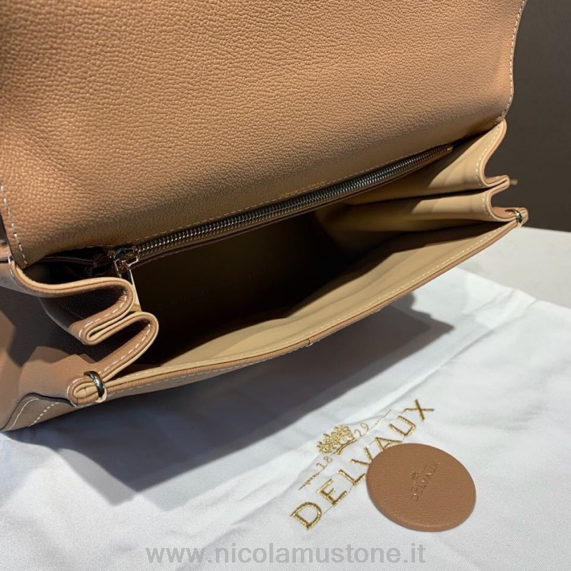 γνήσιας ποιότητας Delvaux Sellier Brillant τσαντάκι πτερύγιο τσάντα 28cm από δέρμα μοσχαριού σε κόκκους χρυσό υλικό μαύρισμα συλλογής φθινόπωρο/χειμώνας 2019